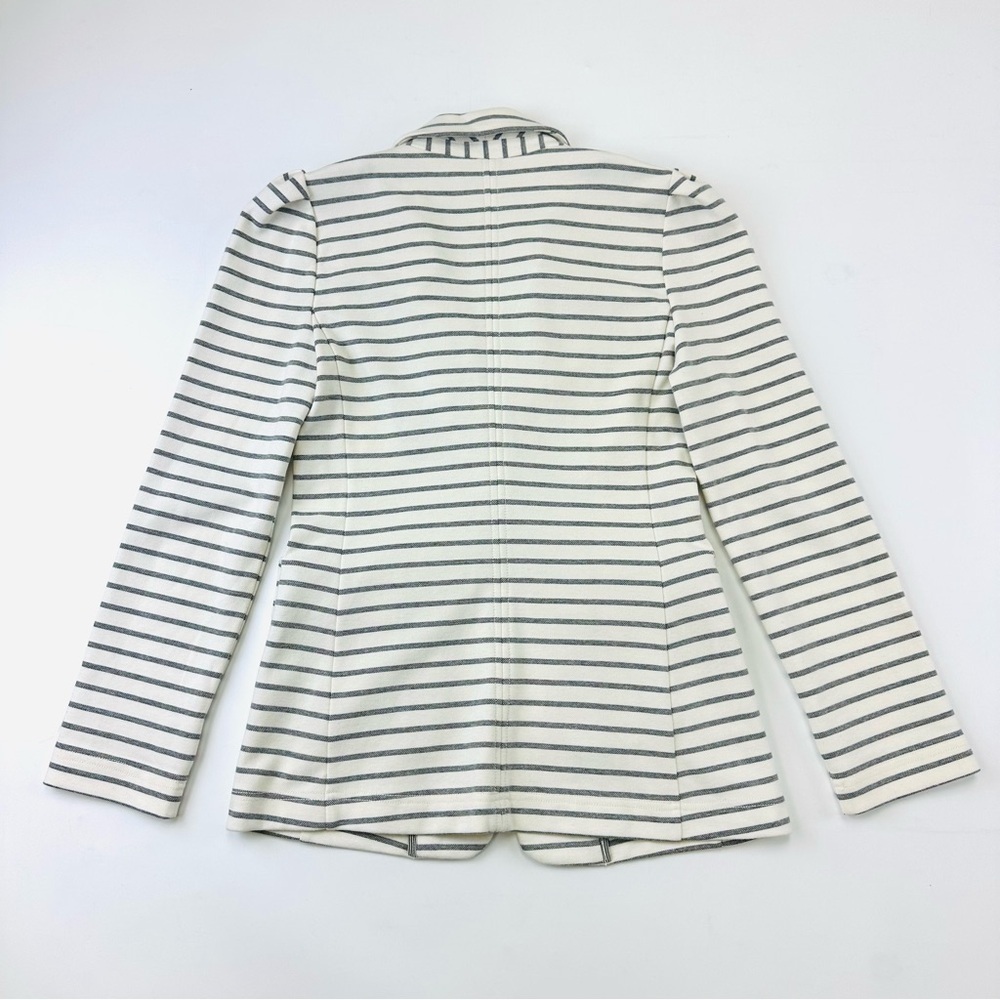 Anthropologie Francoise jersey stripe blazer Gray Ivory Knit Womens XS - Picture 15 of 16